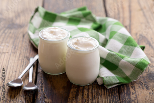 yogurt in a glass jars