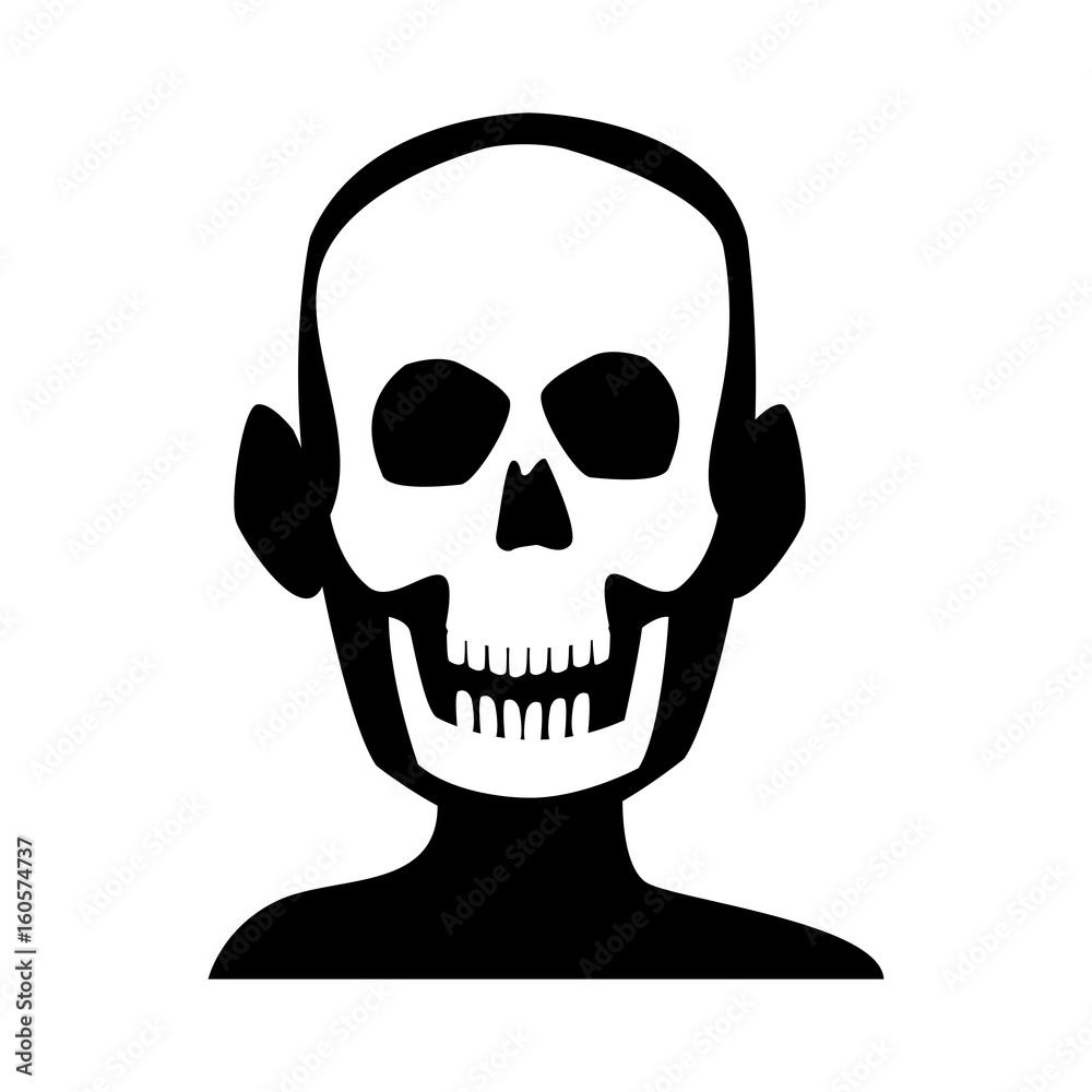 Fototapeta premium human skull skeleton x-ray medicine test vector illustration