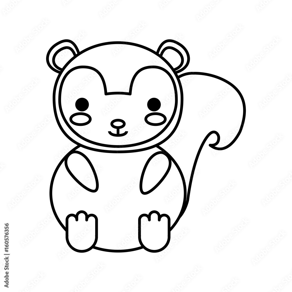 kawaii squirrel icon over white background vector illustration kawaii squirrel icon over white background vector illustration