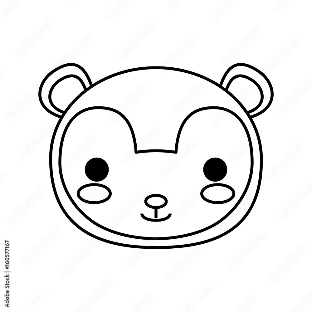Fototapeta premium kawaii monkey icon over white background vector illustration