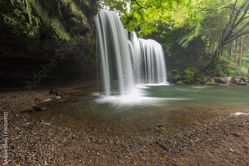 Nabegataki waterfalls with beautiful natural landscape in Kumamoto, Kyushu, Japan photo