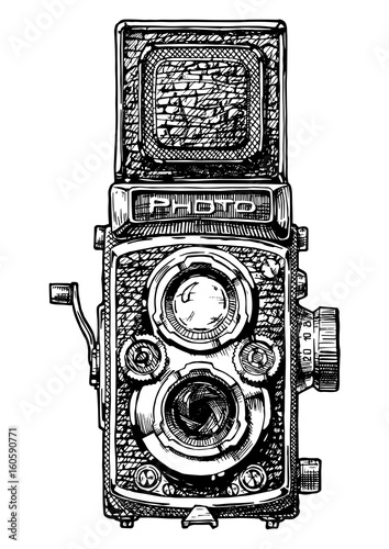 illustration of twin-lens reflex camera