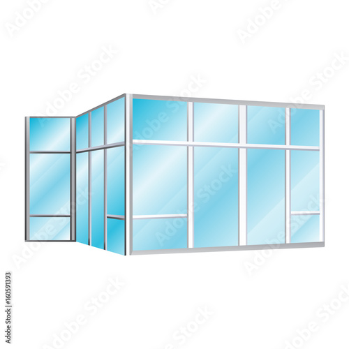 glazing office partitions icon, vector illustration