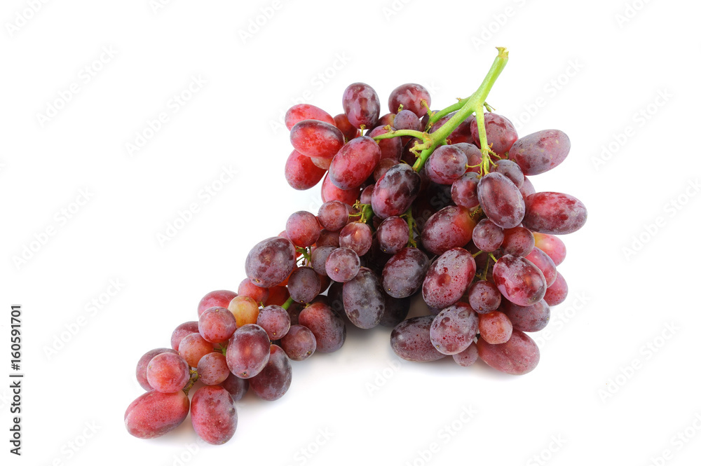 fresh red grape isolated on white background