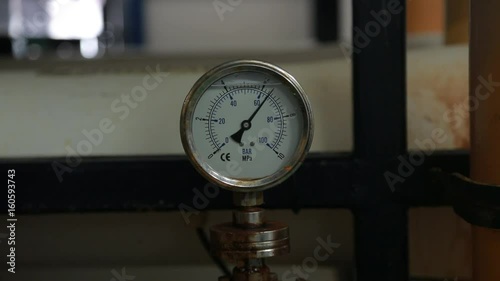 Reverse osmosis system pressure guage in a water filtration plant in Penghu, Taiwan. Reverse osmosis and nanofiltration are pressure-driven separation processes. Zoom.