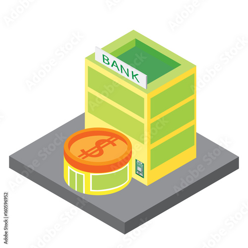 Isometric projection of bank. 