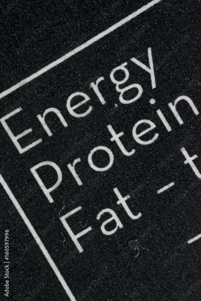 Fototapeta premium Black and white nutrition facts table