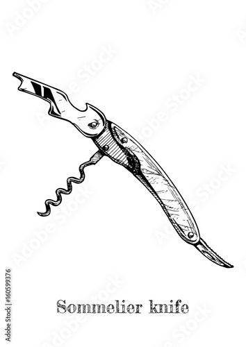 illustration of sommelier knife