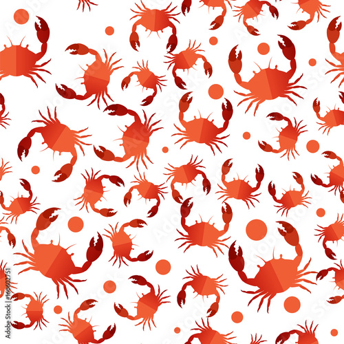 Seamless pattern for marine theme with crabs. Vector illustration 