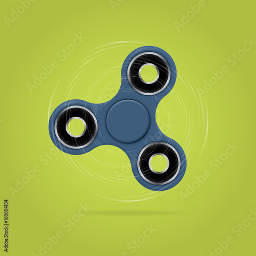 Rotating fidget spinner stress relieving toy. 3D illustration.