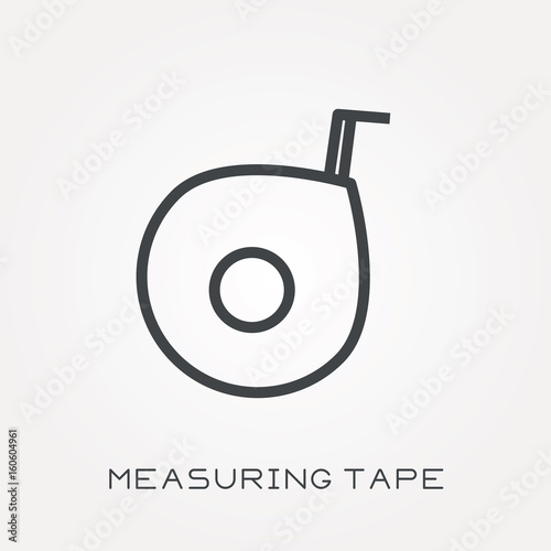 Line icon measuring tape