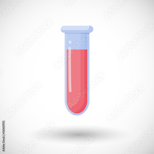 Tube with blood vector flat icon