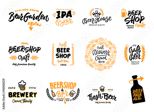 Beer logotype set