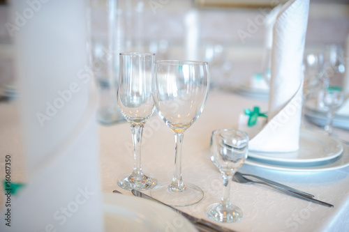Beautiful decoration of the table for the wedding.