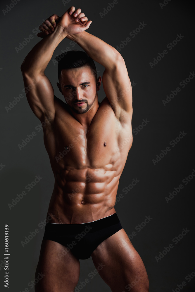 man with muscular body in underwear pants