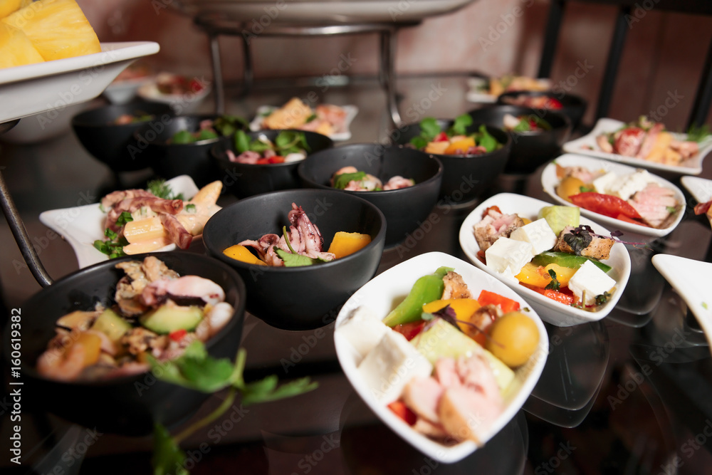 Snacks on banquet table Snacks on banquet table