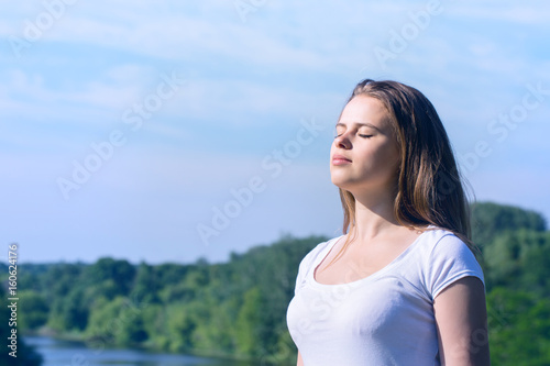 Woman with closed eyes