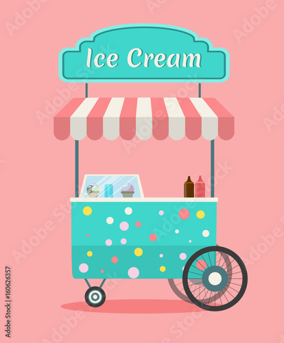 Vector ice cream cart