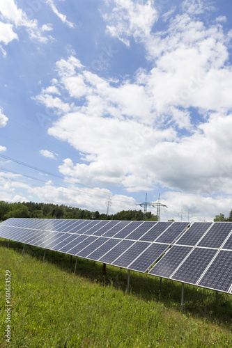 Solar Power Station on the summer Meadow 