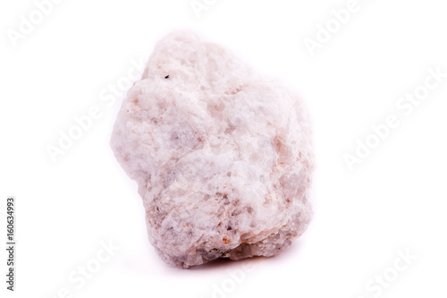 Macro mineral stone Albit on white background photo