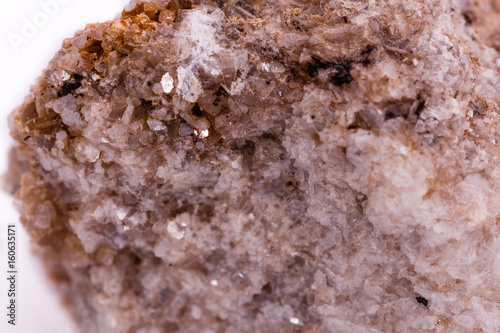 Macro mineral stone Albit on white background photo