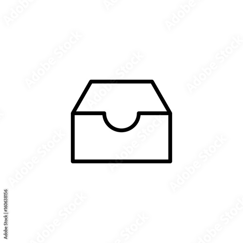 thin line archive box on white background