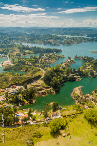 Aerial view of Guatape (Penol) dam lake in Colombia © Matyas Rehak