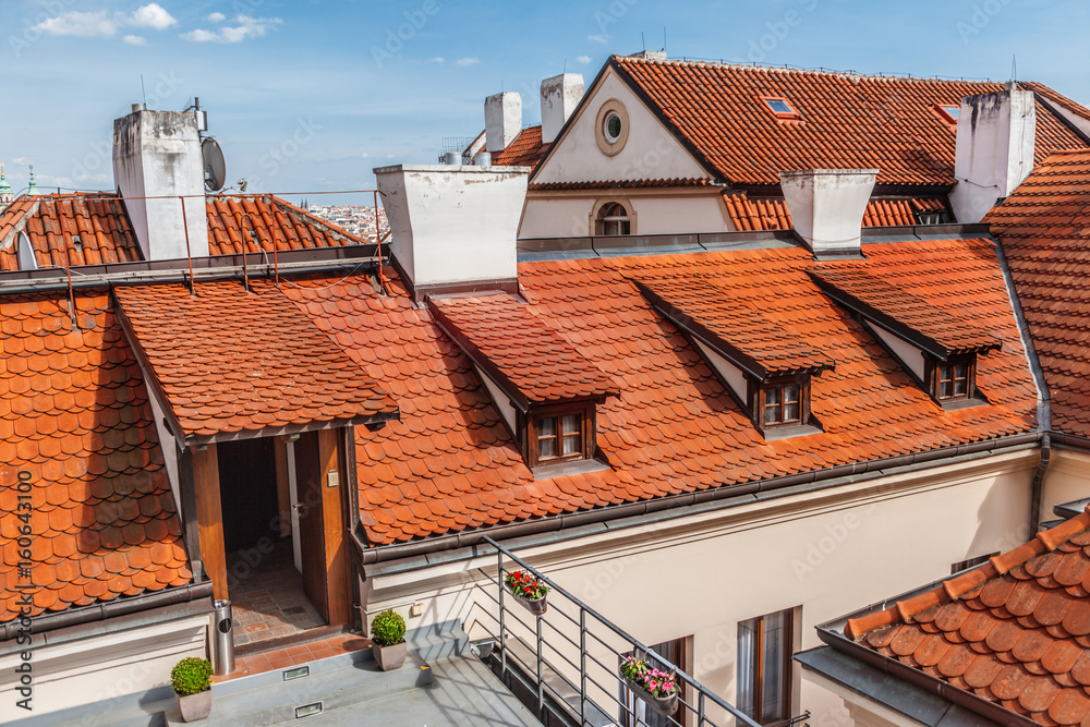 Red roofs in Prague