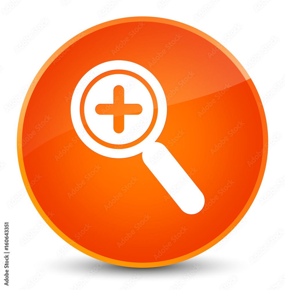 Zoom in icon elegant orange round button Zoom in icon elegant orange round button