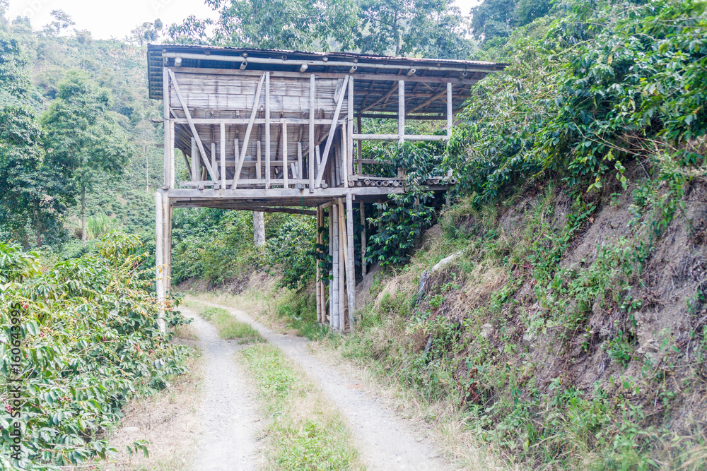 Coffee loading facility at a plantantion near Manizales, Colombia Coffee loading facility at a plantantion near Manizales, Colombia
