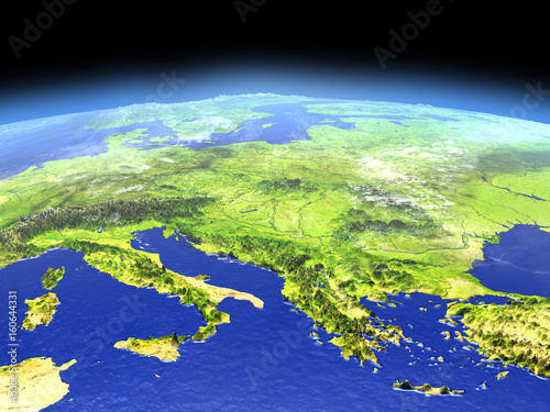 Adriatic sea region from space