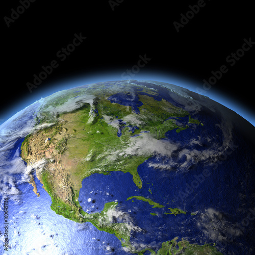 Fototapeta Naklejka Na Ścianę i Meble -  Central and North America from space
