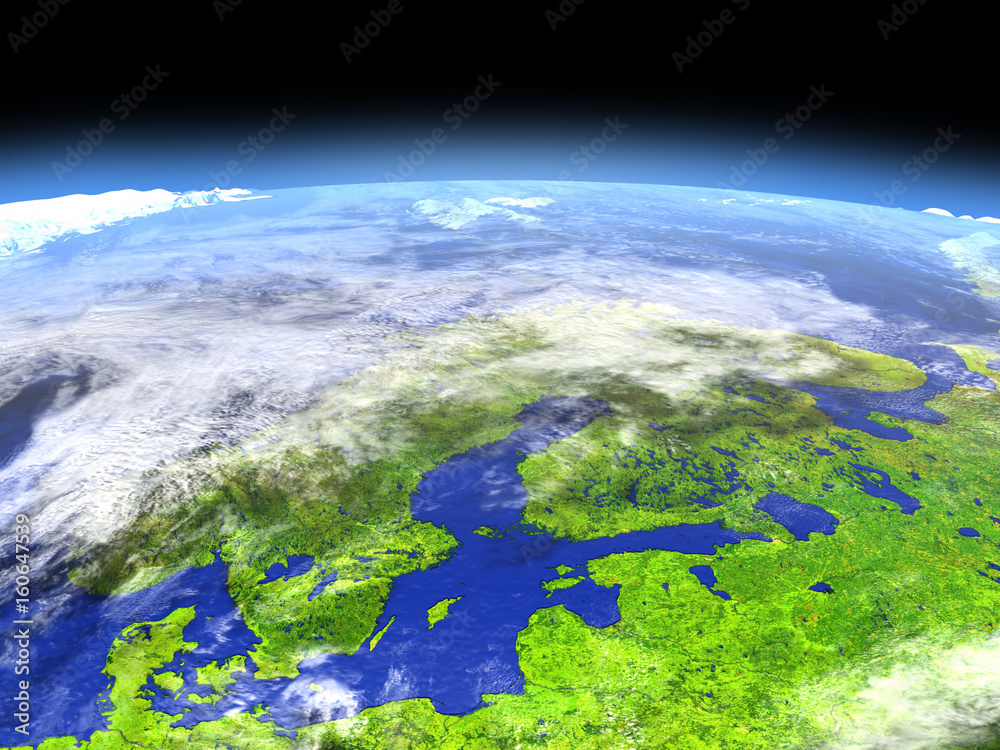 Scandinavian Peninsula from space