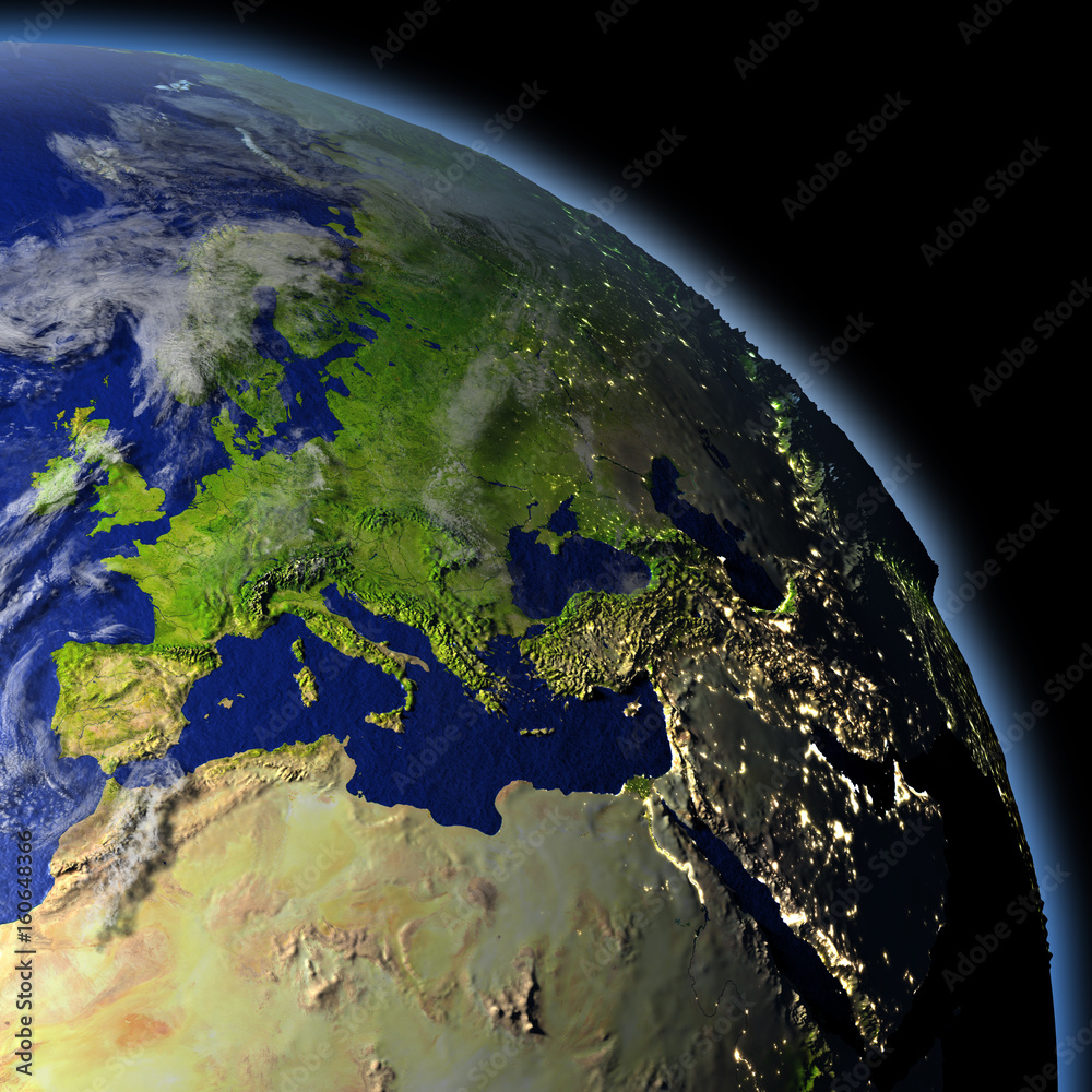EMEA region from space