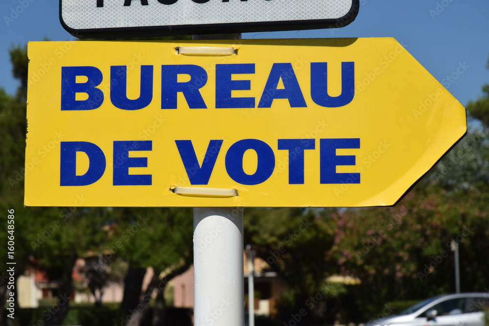 Obraz premium Panneau bureau de vote