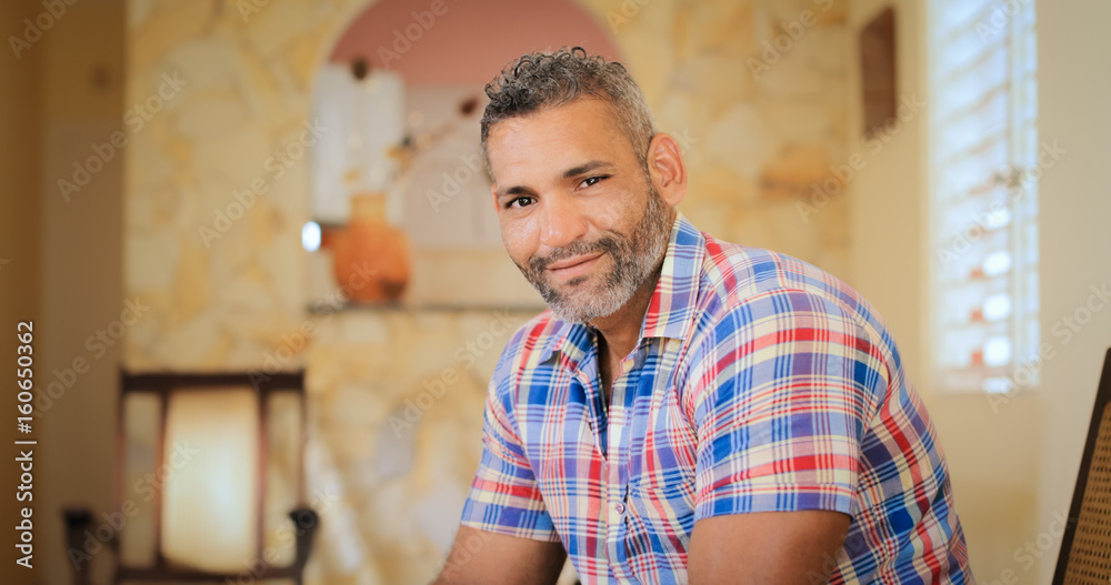 Obraz premium Portrait Happy Gay Man Looking At Camera Indoors