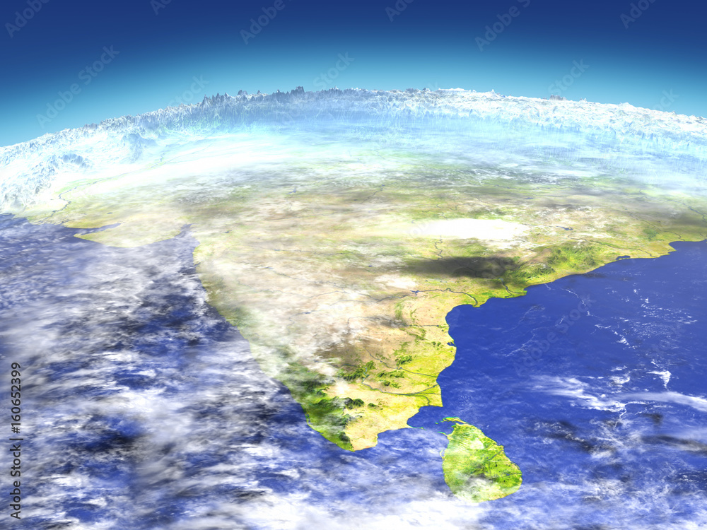Indian subcontinent from space