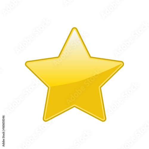 Yellow star. Vector. Isolated.