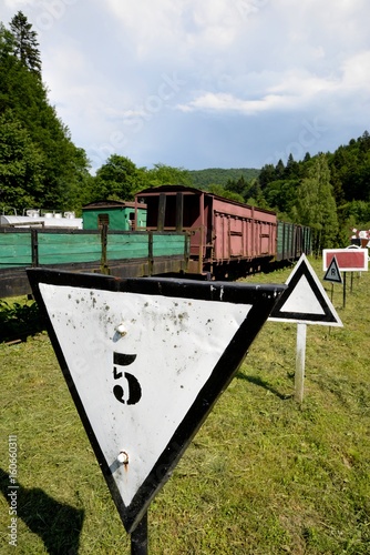 Obraz na płótnie Narrow gauge railway Bieszczady forest track and attractions w salonie