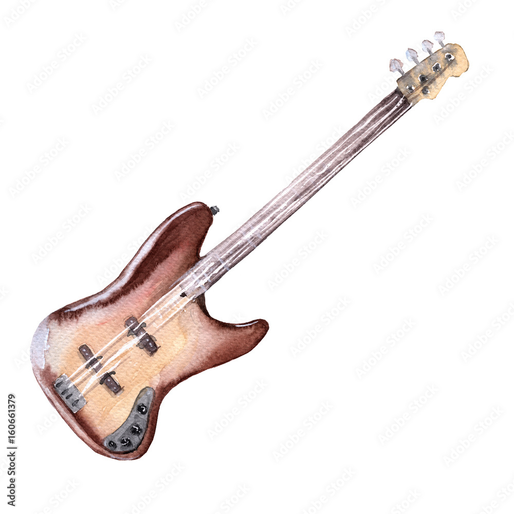 Obraz premium Musical instruments. Electric guitar. Isolated on white background. 