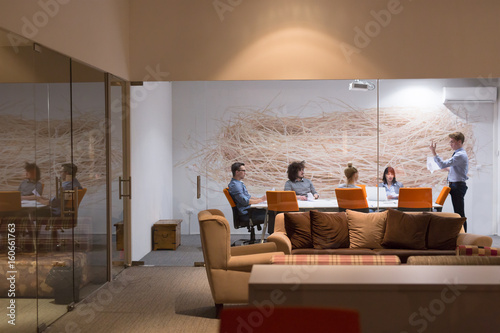 Canvas Print Business Team At A Meeting at modern office building