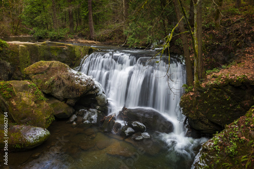 Whatcom Falls. Whatcom Falls in Bellingham  Washington  where a cascading waterfall is its centerpiece. The falls in the park are on Whatcom Creek  leading from Lake Whatcom to Bellingham Bay.