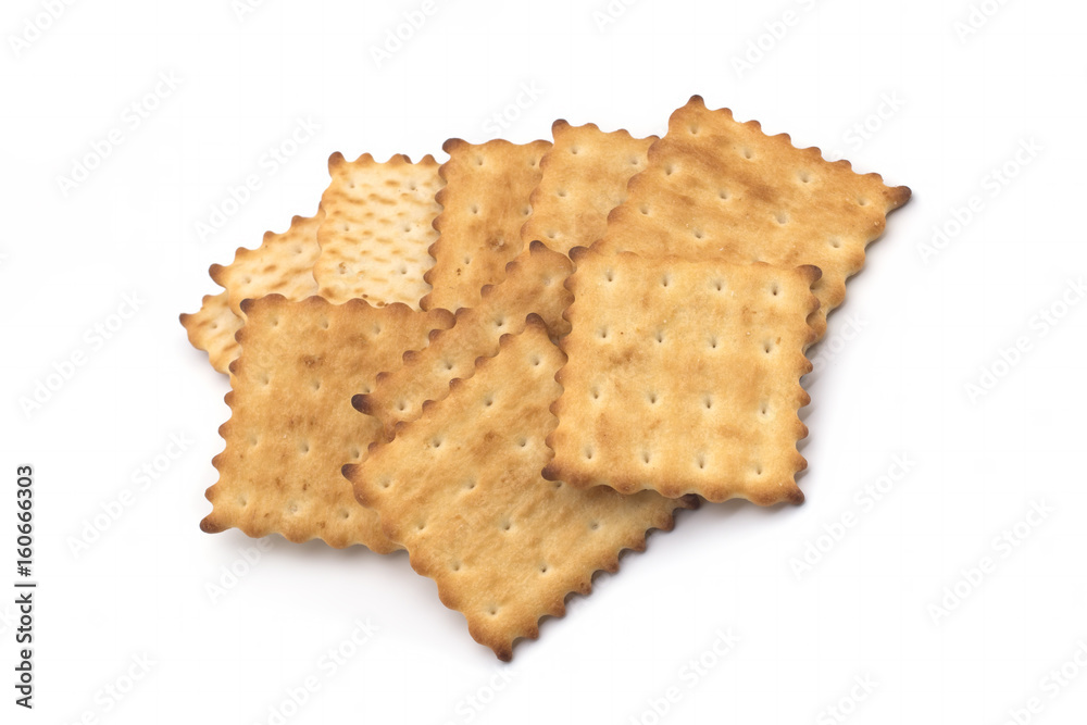 Crackers on a white background Crackers on a white background