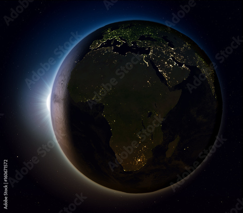 Fototapeta Naklejka Na Ścianę i Meble -  Africa from space at night