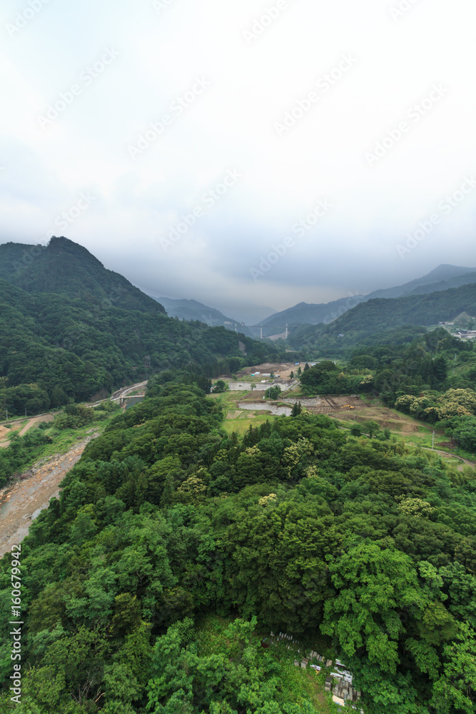 初夏の八ッ場ダム予定地の風景