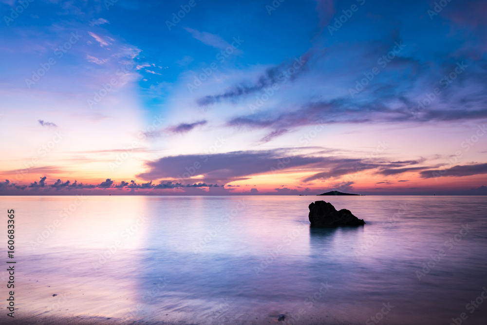 Fototapeta premium Sunrise, landscape. Okinawa, Japan, Asia.