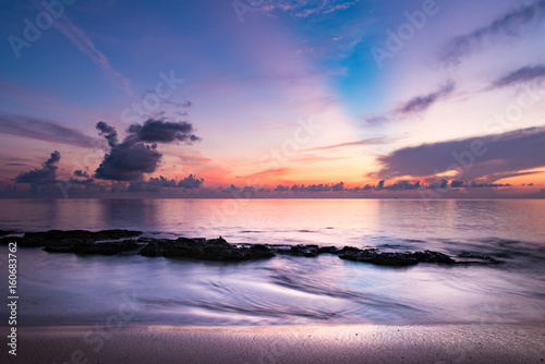 Sunrise  sea  landscape. Okinawa  Japan  Asia.