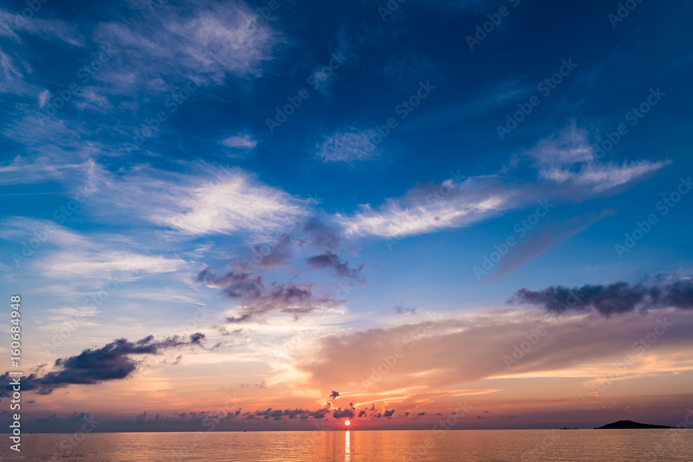 Sunrise, landscape. Okinawa, Japan, Asia.