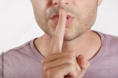Finger on lips - silent gesture