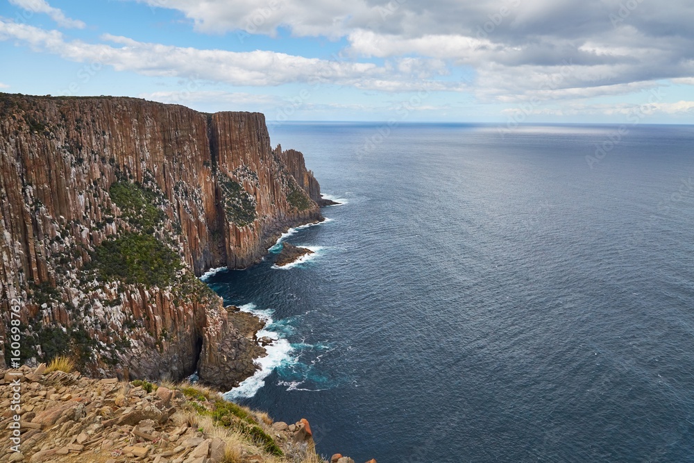 Rugged coastline cliffs